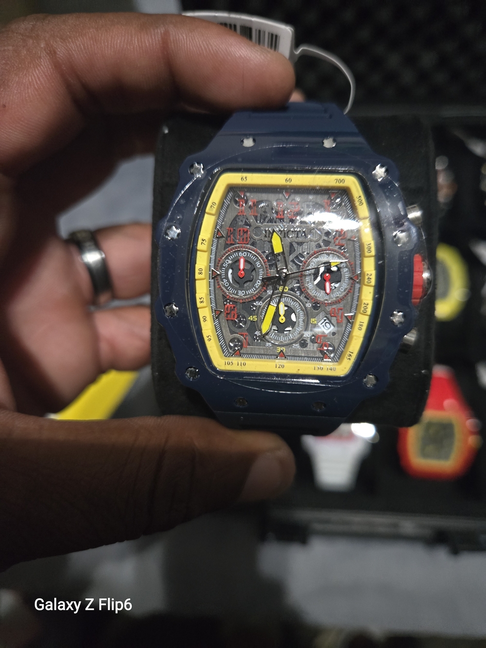 Invicta Blue and Yellow Sport Chronograph Watch